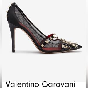 Valentino, alcove rock-stud patent mesh high heel